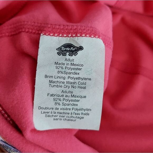 Turtle Fur Pink Kaleidoscope Print Beanie with Visor - Picture 6 of 6